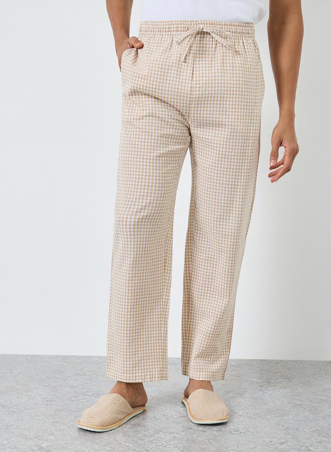 ستايلي بنطال بيجاما كاروهات بقصة مريحة - Image 1